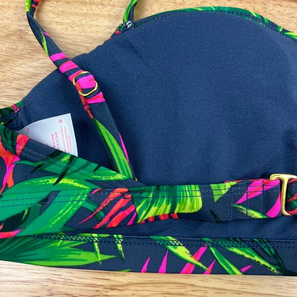 Xhilaration Juniors' Tropical Print Bralette Bikini Top - Size Large - NWT - Picture 8 of 10